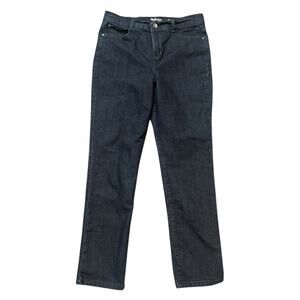 Style & Co Tummy Control Dark Wash Straight Leg Jeans High Rise Minimalist - 10